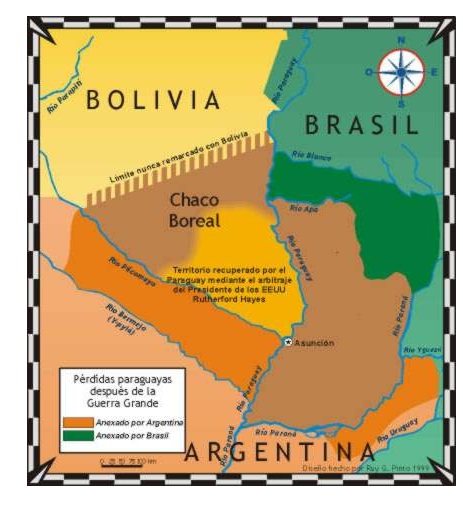mapa de la guerra del Paraguay