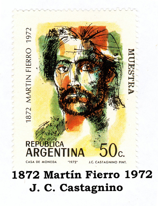 Numismática: estampilla Martin Fierro - J.C Castagnino